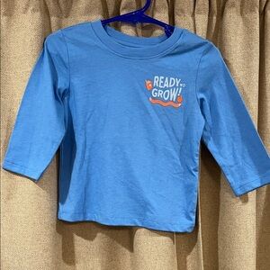 NWT Cat & Jack Blue Long Sleeve Tee with 'Ready to Grow' Design
